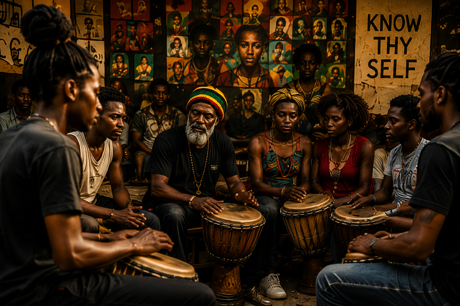 Community drumming circle